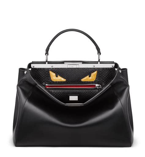 fendi black peekaboo with bag bug interior|fendi peekaboo bag sale.